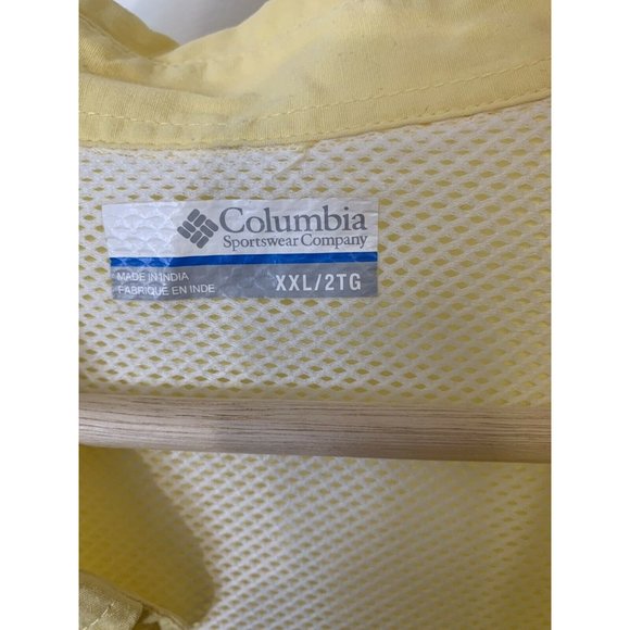 Columbia PFG Men Short Sleeve Sz XXL Yellow Button Shirt Vented - Picture 2 of 9
